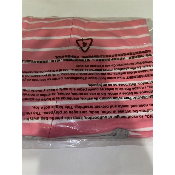 Toddler Girl 4T Carter's Pink Striped Zip Footed PJ - Picture 6 of 6